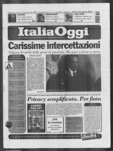 Italia oggi : quotidiano di economia finanza e politica